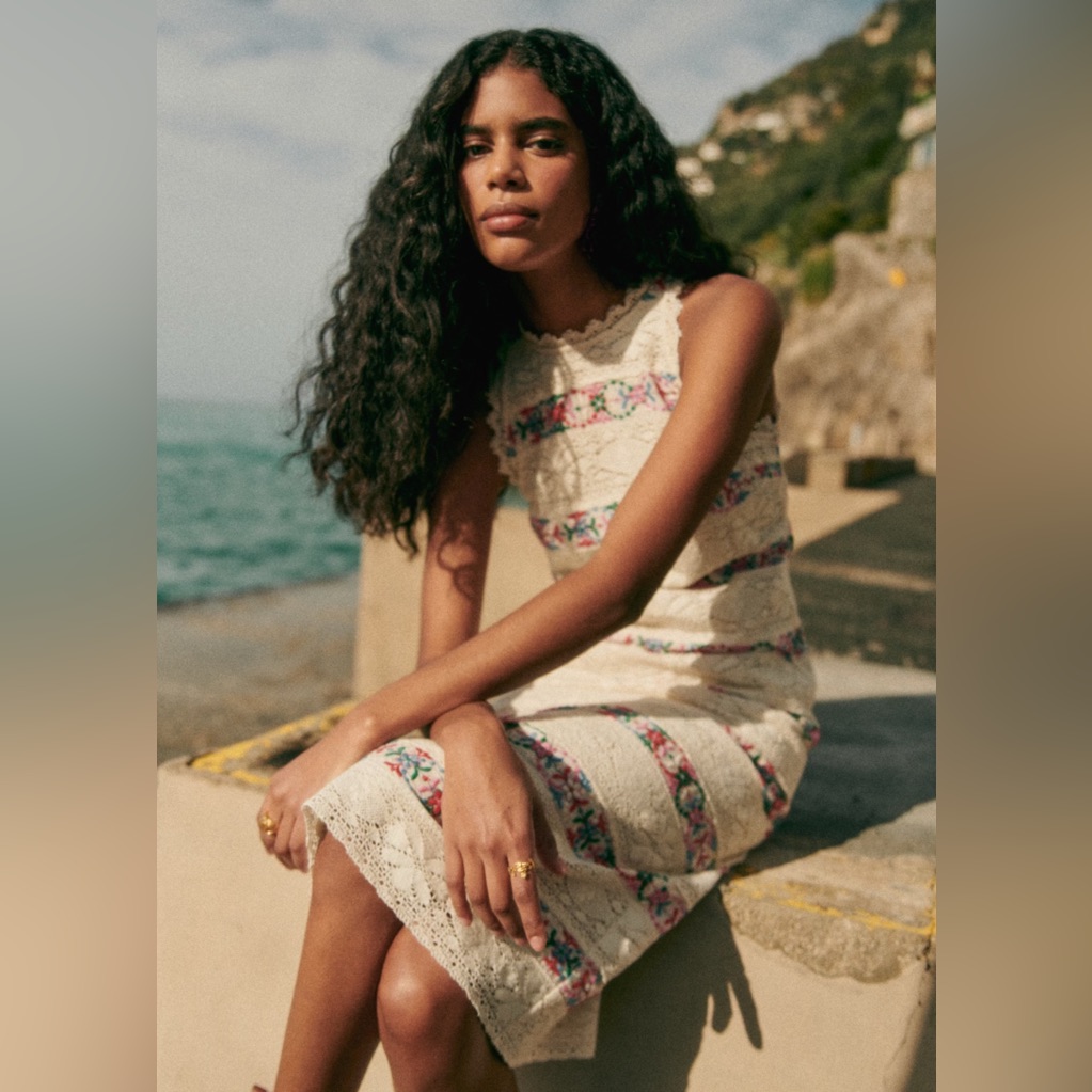 Sezane Reneka Dress Multico Embroidery - Size 10